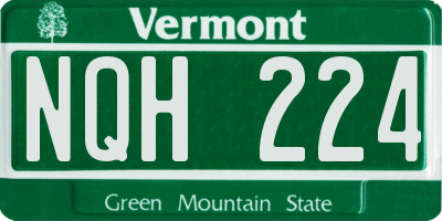 VT license plate NQH224