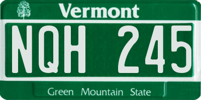 VT license plate NQH245
