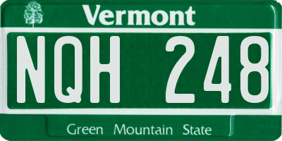 VT license plate NQH248