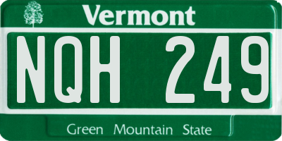 VT license plate NQH249