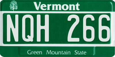 VT license plate NQH266