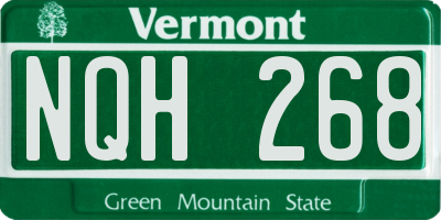 VT license plate NQH268