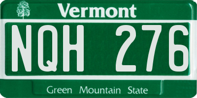 VT license plate NQH276