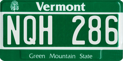 VT license plate NQH286