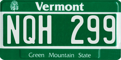 VT license plate NQH299
