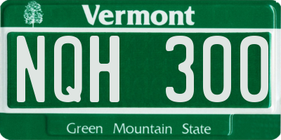 VT license plate NQH300