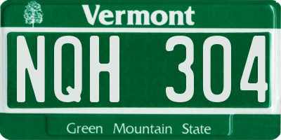 VT license plate NQH304