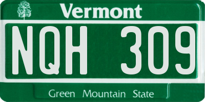 VT license plate NQH309