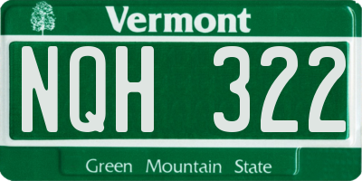 VT license plate NQH322