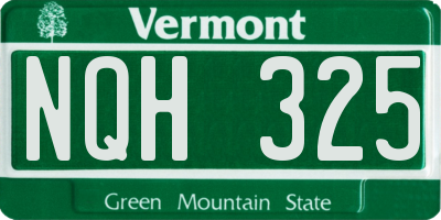 VT license plate NQH325