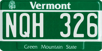 VT license plate NQH326