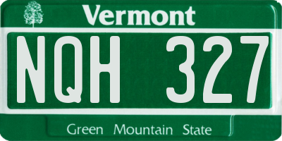 VT license plate NQH327