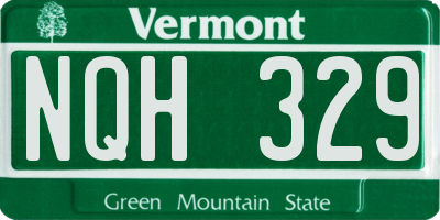 VT license plate NQH329