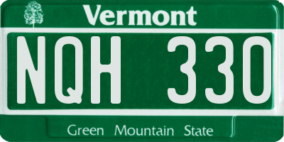 VT license plate NQH330
