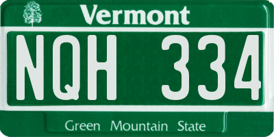 VT license plate NQH334