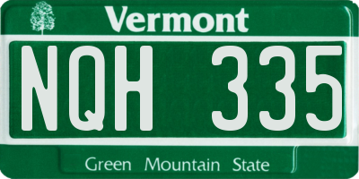VT license plate NQH335