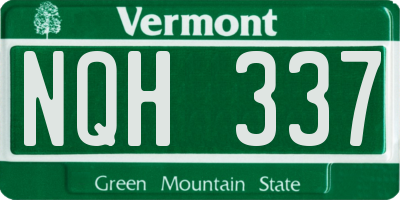 VT license plate NQH337