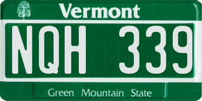 VT license plate NQH339
