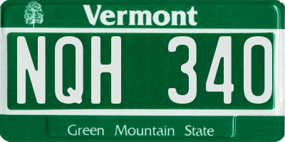 VT license plate NQH340