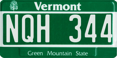 VT license plate NQH344