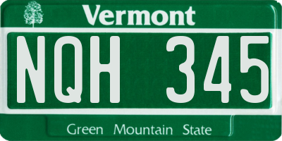 VT license plate NQH345