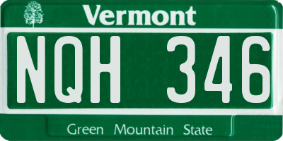 VT license plate NQH346