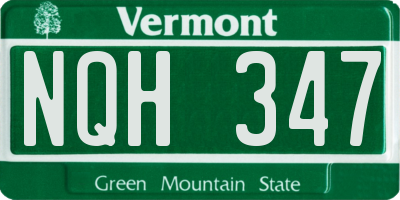 VT license plate NQH347