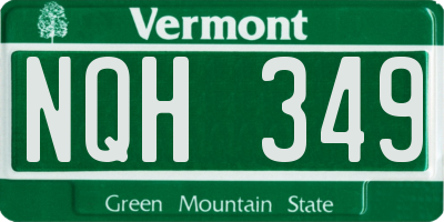VT license plate NQH349