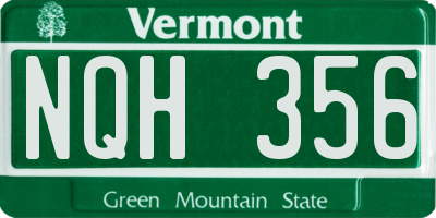 VT license plate NQH356