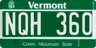 VT license plate NQH360