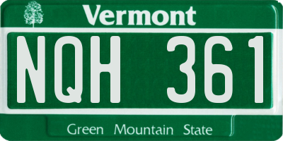 VT license plate NQH361
