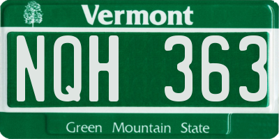 VT license plate NQH363