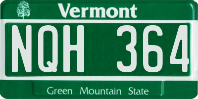 VT license plate NQH364