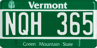 VT license plate NQH365