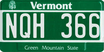 VT license plate NQH366