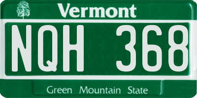 VT license plate NQH368
