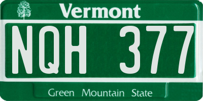 VT license plate NQH377
