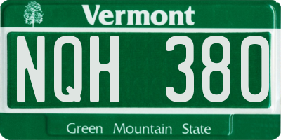 VT license plate NQH380