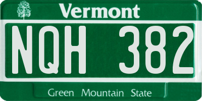 VT license plate NQH382