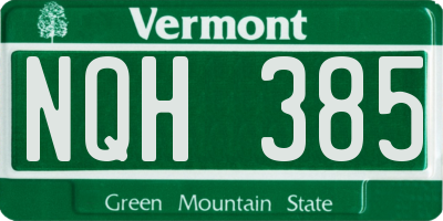 VT license plate NQH385