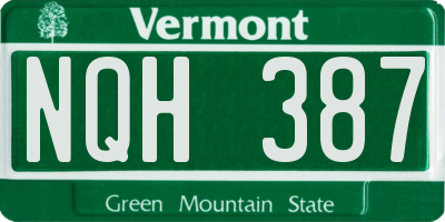 VT license plate NQH387