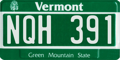 VT license plate NQH391