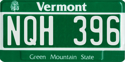 VT license plate NQH396