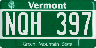 VT license plate NQH397