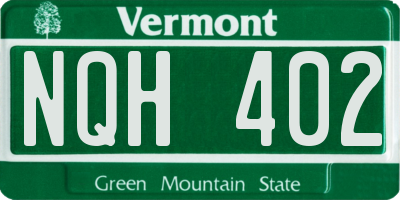 VT license plate NQH402