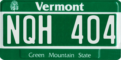 VT license plate NQH404