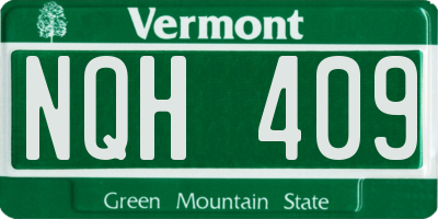VT license plate NQH409