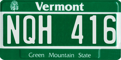 VT license plate NQH416
