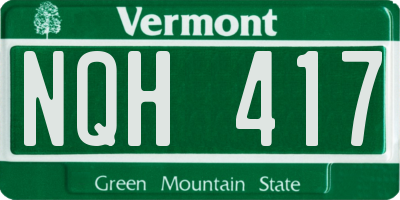 VT license plate NQH417