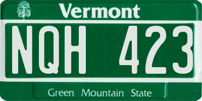 VT license plate NQH423